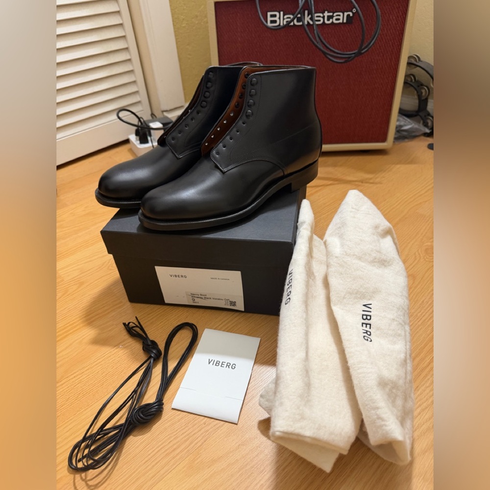 Viberg Navvy Boots Black French Vocalou Calf size 9 (US 10) NEW
